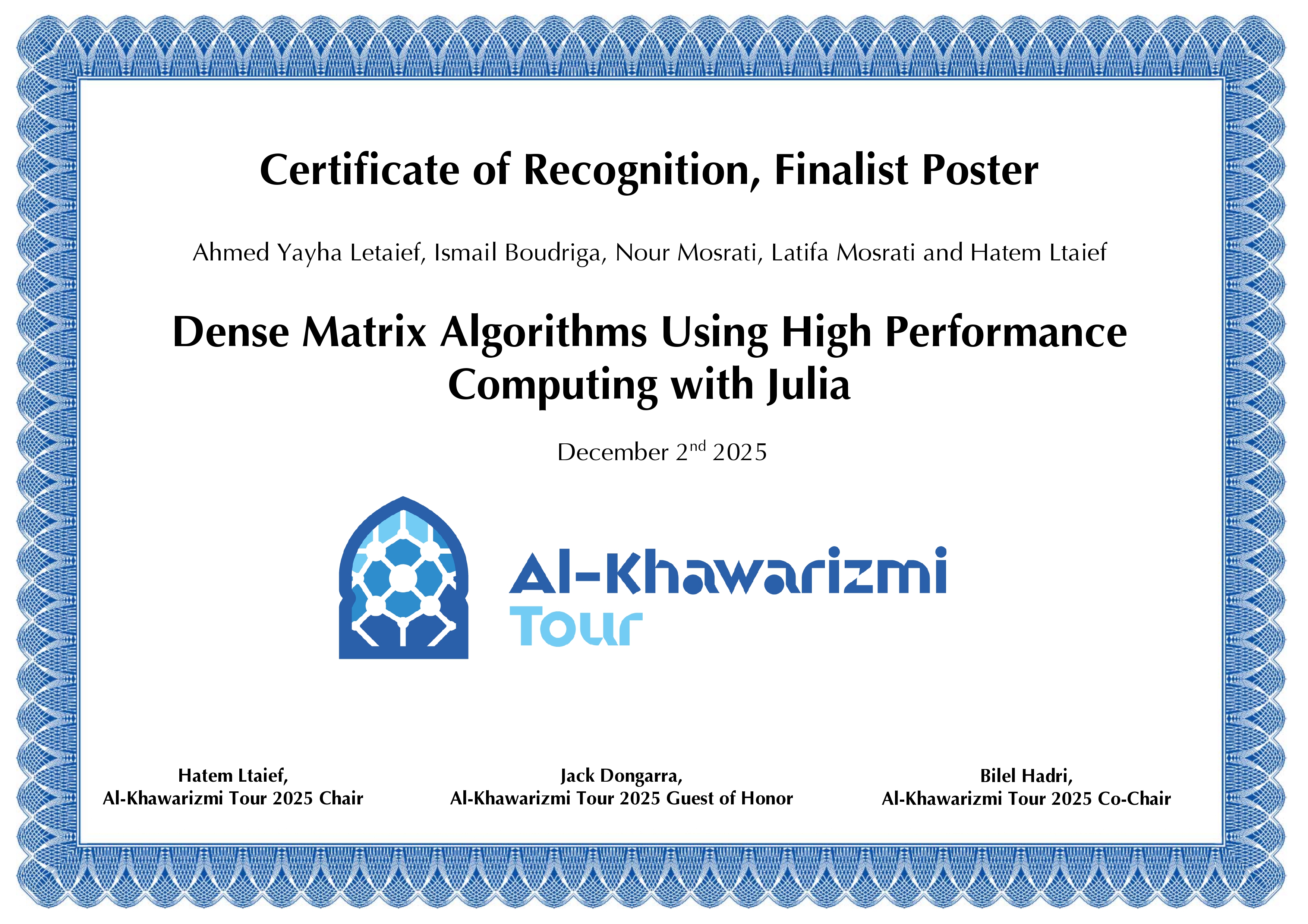 AI-Khawarizmi Tour | Certificat & Reconnaissance - Photo 1